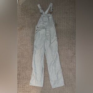 guess jeans blue and white striped cotton overalls